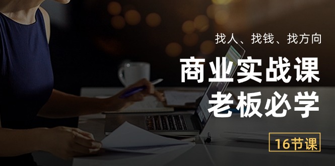 商业实战课【老板必学】：找人、找钱、找方向（16节课）-泡芙轻资产网创