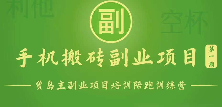 手机搬砖小副业项目训练营1.0，能用手机做的简单小副业-泡芙轻资产网创