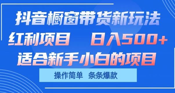 抖音橱窗带货新玩法，单日收益几张，操作简单，条条爆款【揭秘】-泡芙轻资产网创