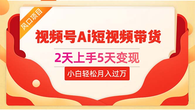 （10807期）2天上手5天变现视频号Ai短视频带货0粉丝0基础小白轻松月入过万-泡芙轻资产网创