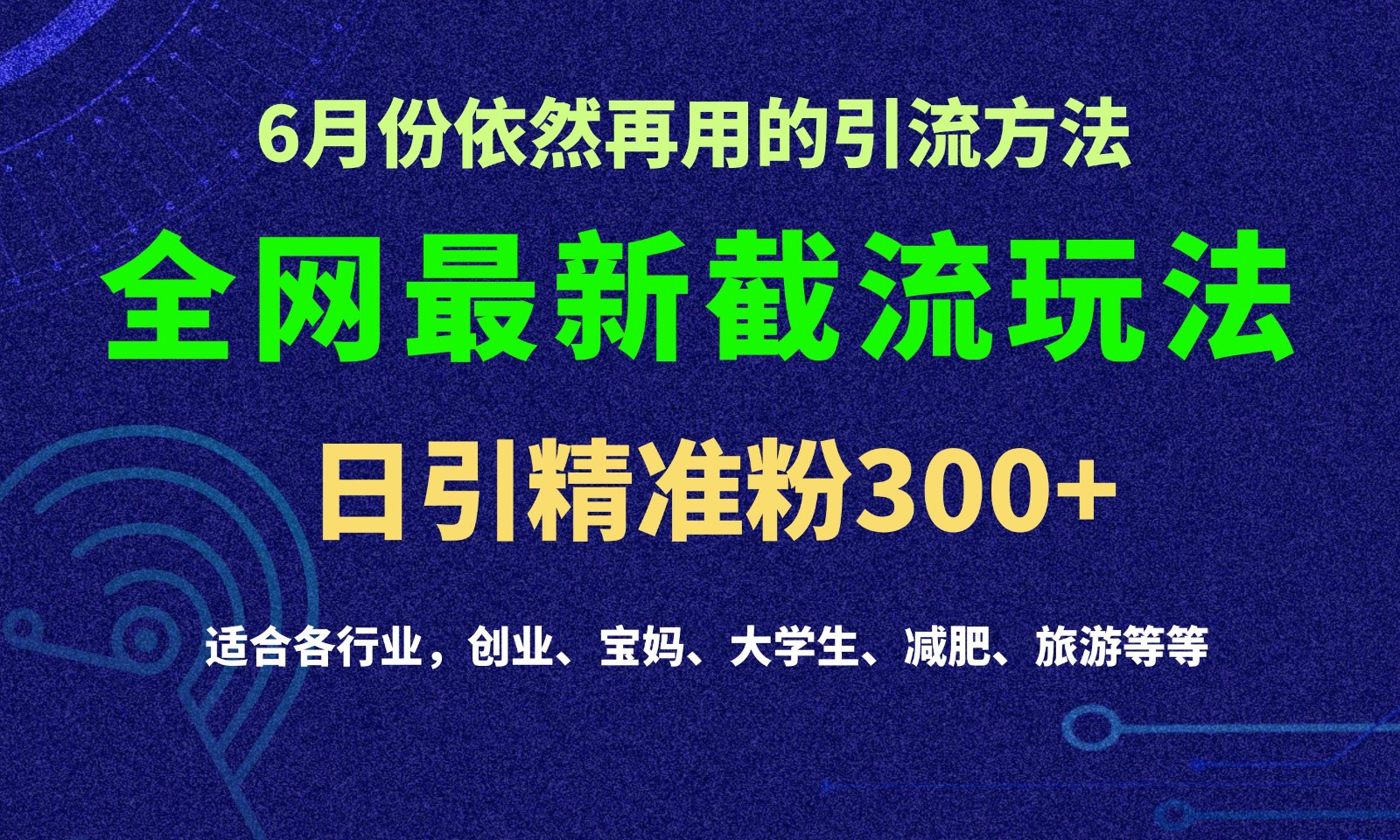 2024全网最新截留玩法，每日引流突破300+-泡芙轻资产网创