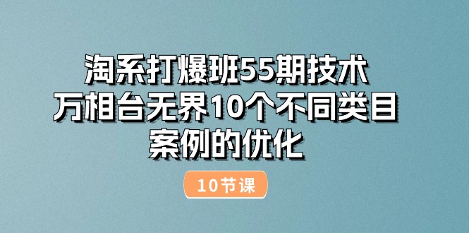 （10996期）淘系打爆班55期技术：万相台无界10个不同类目案例的优化（10节）-泡芙轻资产网创