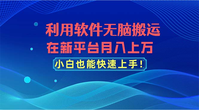 （11078期）利用软件无脑搬运，在新平台月入上万，小白也能快速上手-泡芙轻资产网创