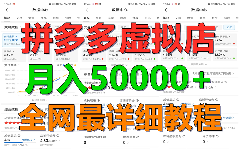 拼多多虚拟电商训练营月入50000+你也行，暴利稳定长久，副业首选-泡芙轻资产网创