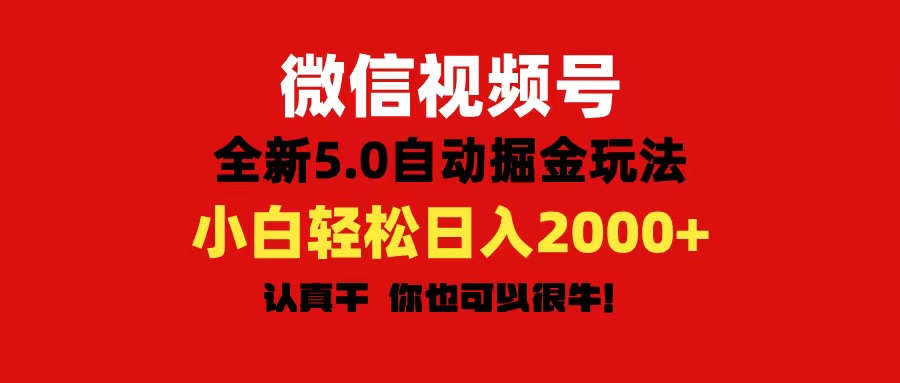 （11332期）微信视频号变现，5.0全新自动掘金玩法，日入利润2000+有手就行-泡芙轻资产网创