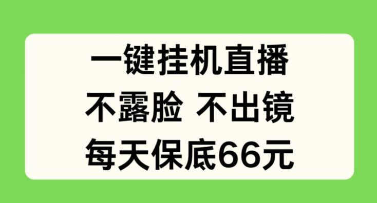 一键挂JI直播，不露脸不出境，每天保底66元【揭秘】-泡芙轻资产网创