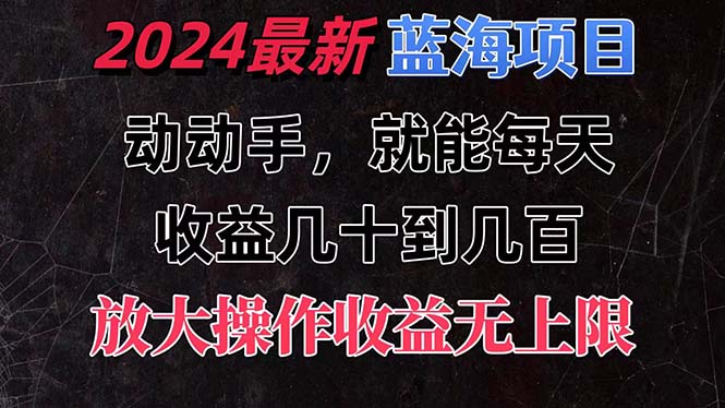 （11470期）有手就行的2024全新蓝海项目，每天1小时收益几十到几百，可放大操作收…-泡芙轻资产网创