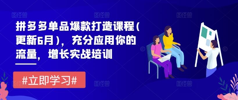 拼多多单品爆款打造课程(更新6月)，充分应用你的流量，增长实战培训-泡芙轻资产网创