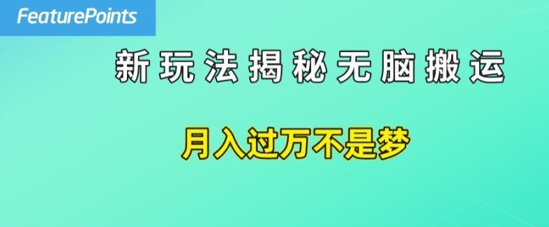 简单操作，每天50美元收入，搬运就是赚钱的秘诀【揭秘】-泡芙轻资产网创