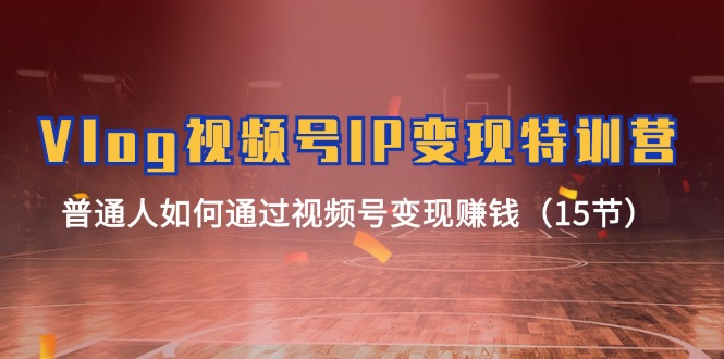 Vlog视频号IP变现特训营，普通人如何通过视频号变现赚钱（15节）-泡芙轻资产网创