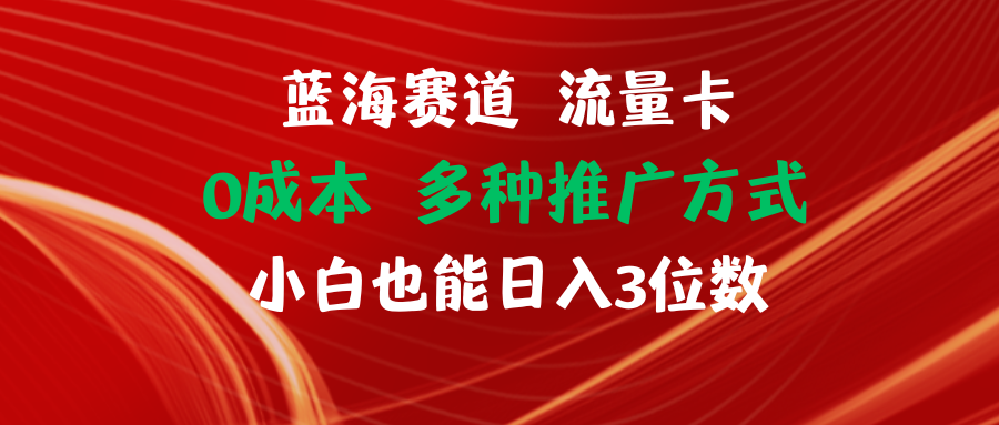 （11768期）蓝海赛道 流量卡 0成本 小白也能日入三位数-泡芙轻资产网创