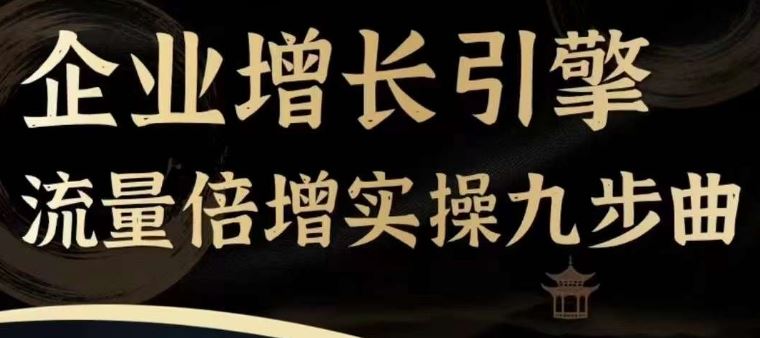 企业增长引擎流量倍增实操九步曲，一套课程帮你找到快速、简单、有效、可复制的获客+变现方式，-泡芙轻资产网创