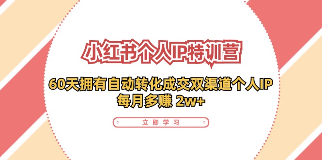 小红书个人IP陪跑营：两个月打造自动转化成交的多渠道个人IP，每月收入2w+（30节）-泡芙轻资产网创