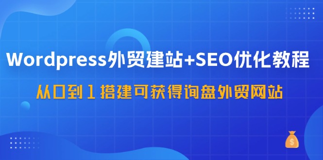 WordPress外贸建站+SEO优化教程，从0到1搭建可获得询盘外贸网站（57节课）-泡芙轻资产网创