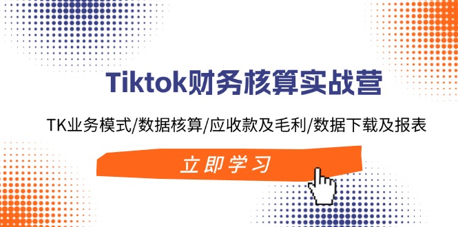 （11978期）Tiktok财务核算实战营：TK业务模式/数据核算/应收款及毛利/数据下载及报表-泡芙轻资产网创