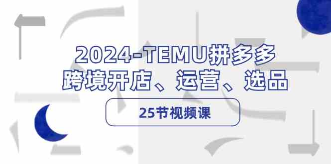 2024TEMU拼多多跨境开店、运营、选品（25节视频课）-泡芙轻资产网创