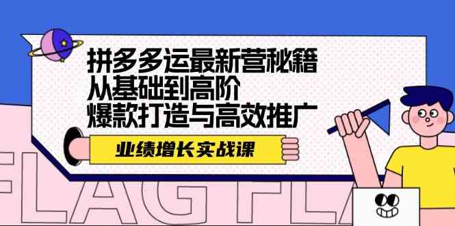 拼多多运最新营秘籍：业绩增长实战课，从基础到高阶，爆款打造与高效推广-泡芙轻资产网创