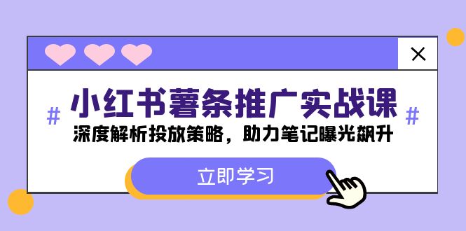 小红书-薯条推广实战课：深度解析投放策略，助力笔记曝光飙升-泡芙轻资产网创