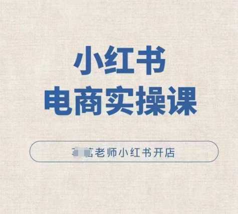 小红薯电商实操课，小红书开店实操必学课-泡芙轻资产网创