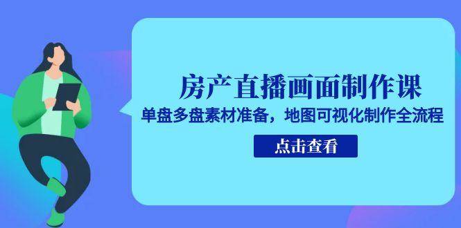 （15156期）房产直播画面制作课，单盘多盘素材准备，地图可视化制作全流程-泡芙轻资产网创